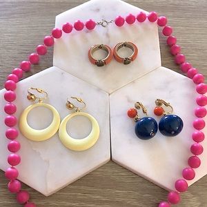 Authentic Vintage - Fun & Funky 70’s Jewelry - Necklace - Earrings - Bundle